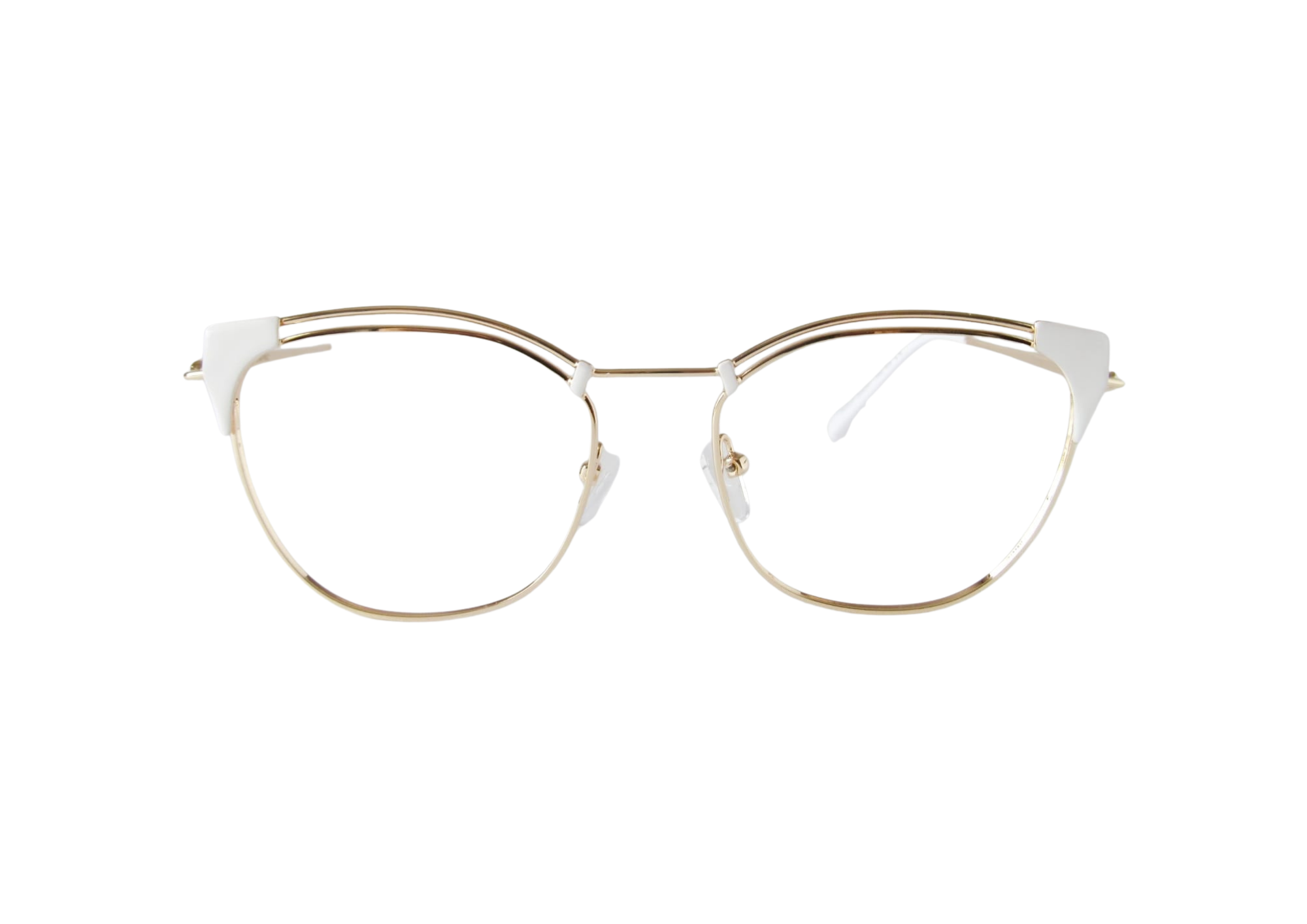 Gafas blanco-dorado