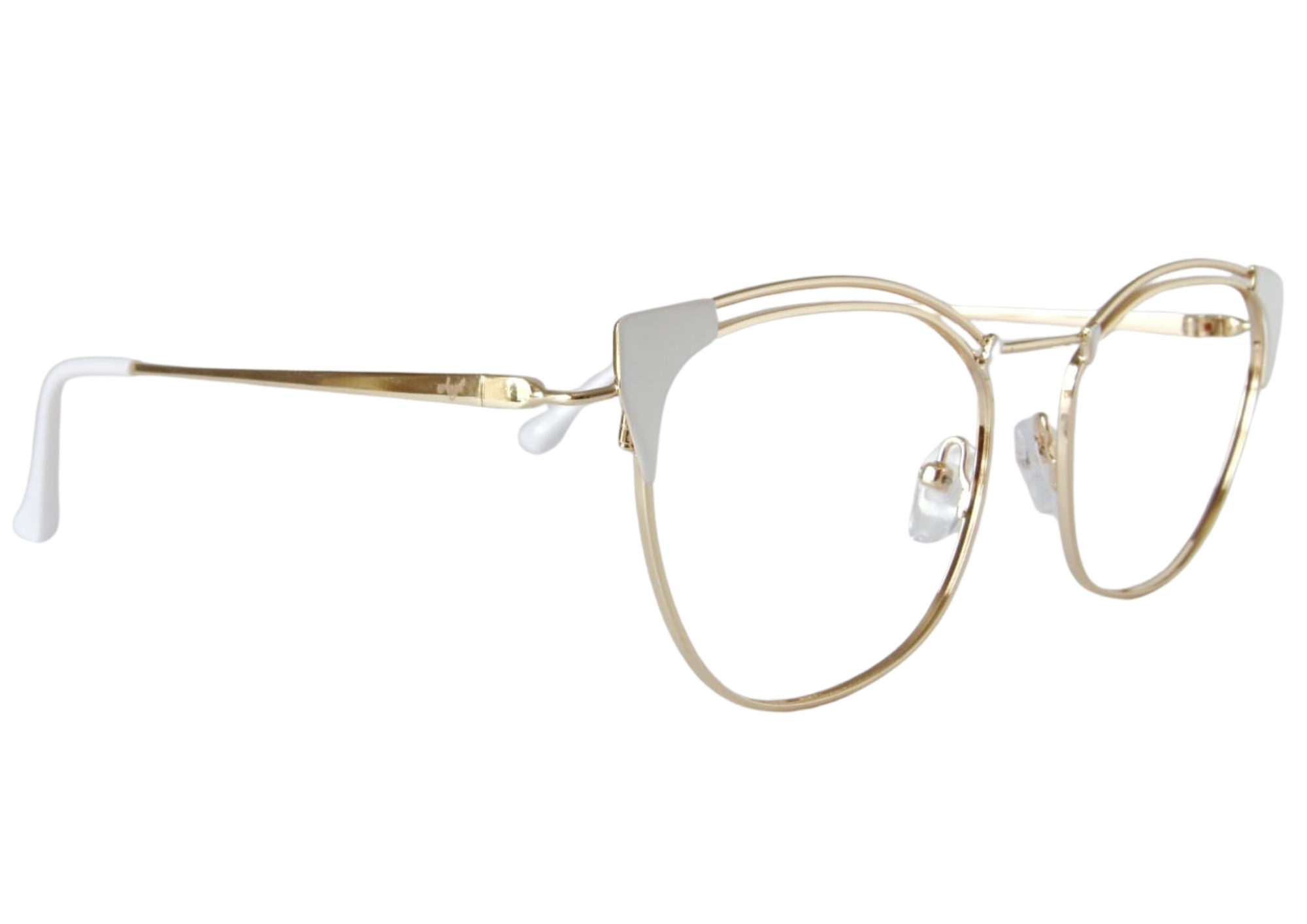 Gafas blanco-dorado